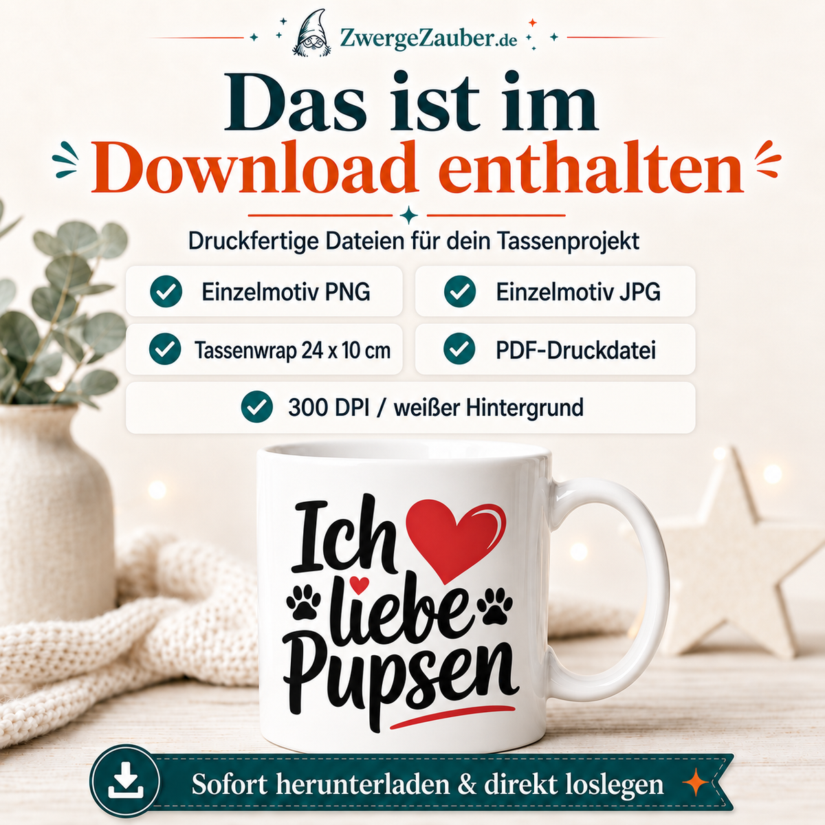ZwergeZauber Tassendesign Ich liebe Pupsen – Verkaufsbild 2