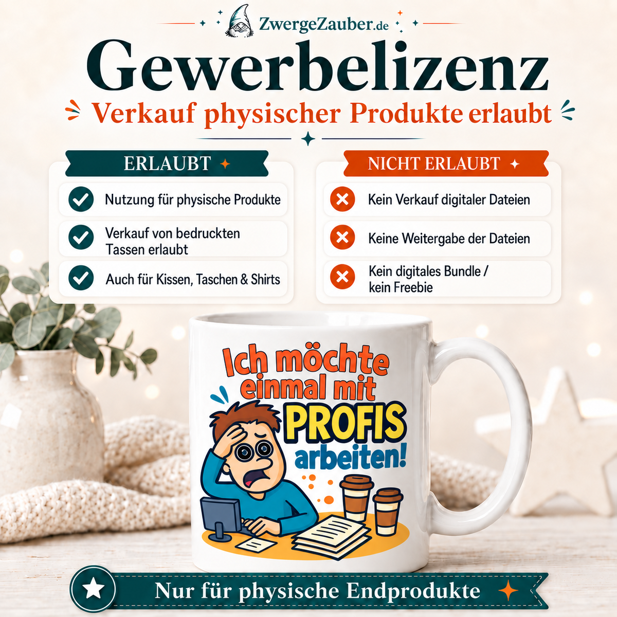 ZwergeZauber Tassendesign Ich möchte einmal mit Profis arbeiten  – Verkaufsbild 4
