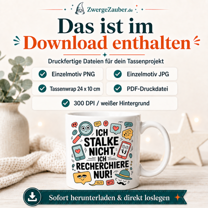 ZwergeZauber Tassendesign Ich stalke nicht, ich recherchiere nur  – Verkaufsbild 2
