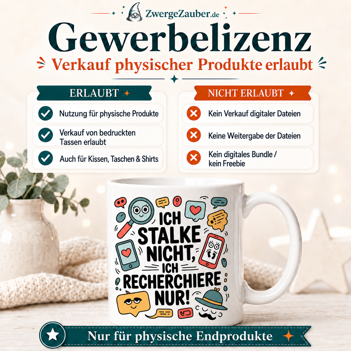 ZwergeZauber Tassendesign Ich stalke nicht, ich recherchiere nur  – Verkaufsbild 4