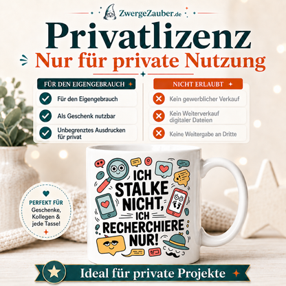 ZwergeZauber Tassendesign Ich stalke nicht, ich recherchiere nur  – Verkaufsbild 3