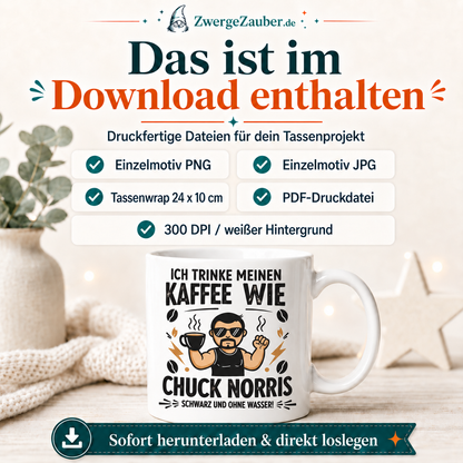 ZwergeZauber Tassendesign Ich trinke meinen Kaffee wie Chuck Norris – Verkaufsbild 2