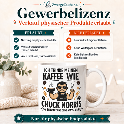 ZwergeZauber Tassendesign Ich trinke meinen Kaffee wie Chuck Norris – Verkaufsbild 4
