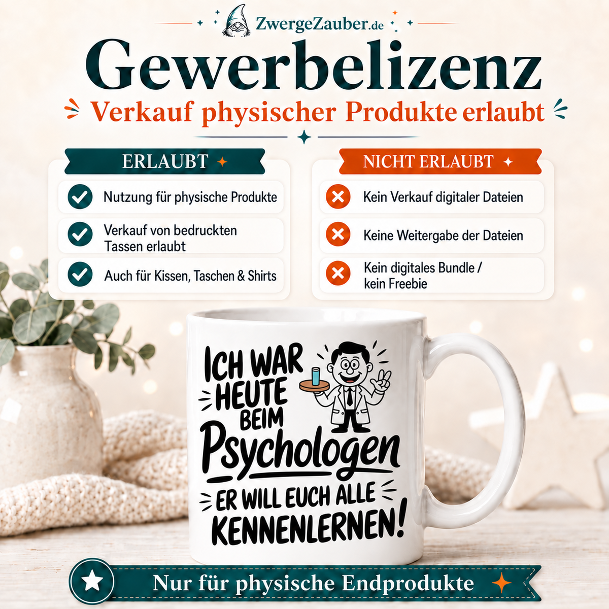 ZwergeZauber Tassendesign Ich war heute beim Psychologen  – Verkaufsbild 4