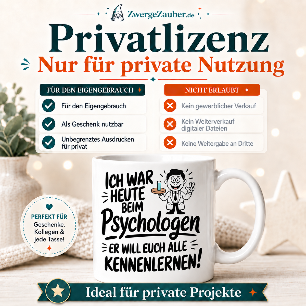 ZwergeZauber Tassendesign Ich war heute beim Psychologen  – Verkaufsbild 3
