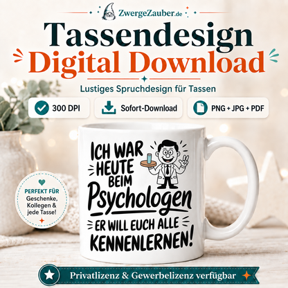 ZwergeZauber Tassendesign Ich war heute beim Psychologen  – Verkaufsbild 1