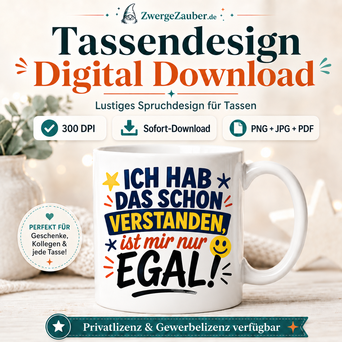 ZwergeZauber Tassendesign Ich hab das schon verstanden, ist mir nur egal! – Verkaufsbild 1