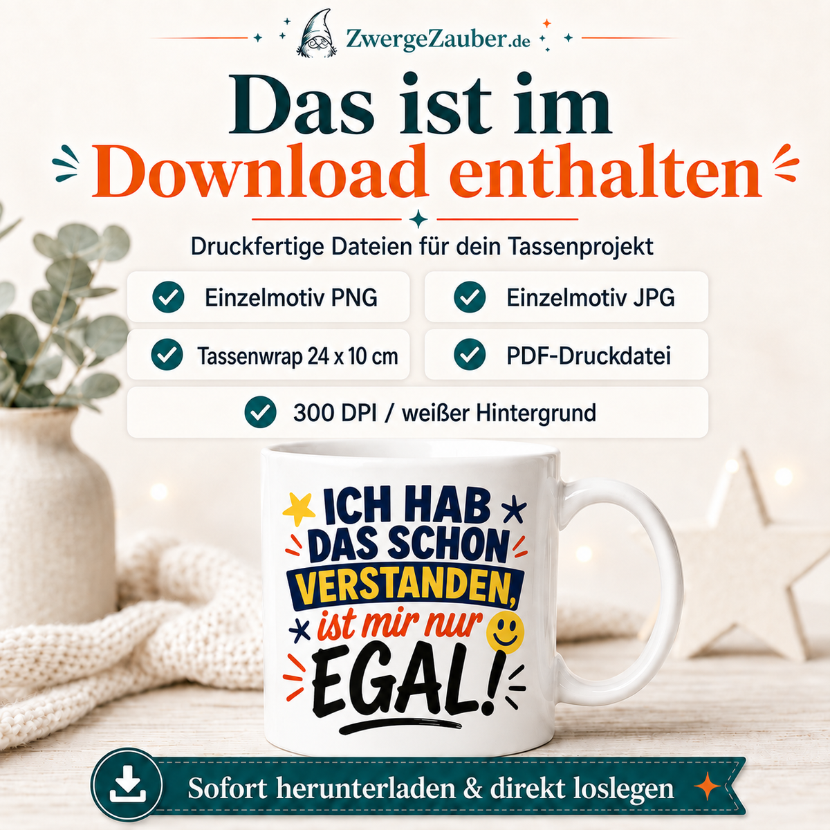 ZwergeZauber Tassendesign Ich hab das schon verstanden, ist mir nur egal! – Verkaufsbild 2