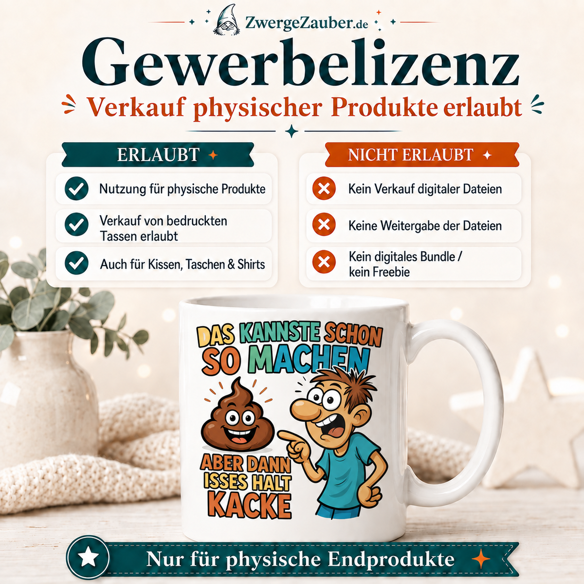 ZwergeZauber Tassendesign Das kannste schon so machen, aber dann isses halt Kacke – Verkaufsbild 4