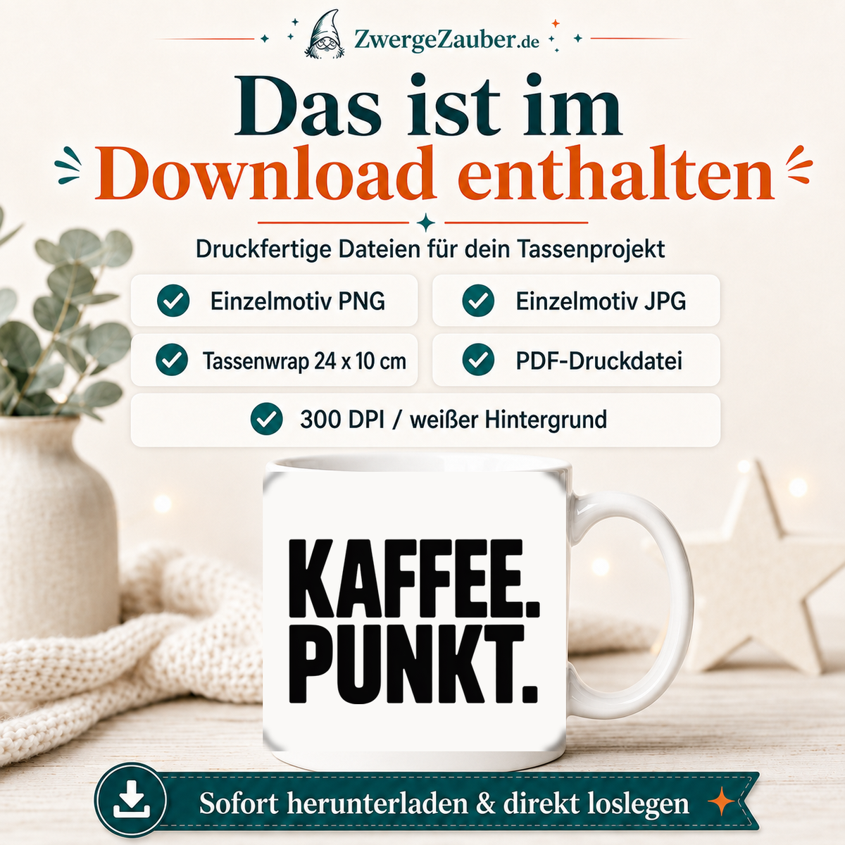 ZwergeZauber Tassendesign Kaffee. Punkt.  – Verkaufsbild 2