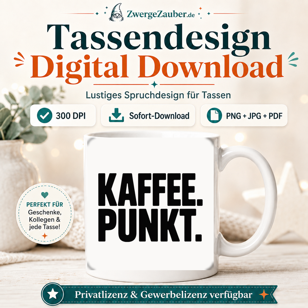 ZwergeZauber Tassendesign Kaffee. Punkt.  – Verkaufsbild 1