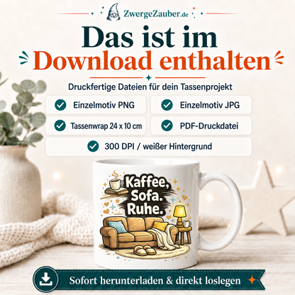 ZwergeZauber Tassendesign Kaffee, Sofa, Ruhe – Verkaufsbild 2