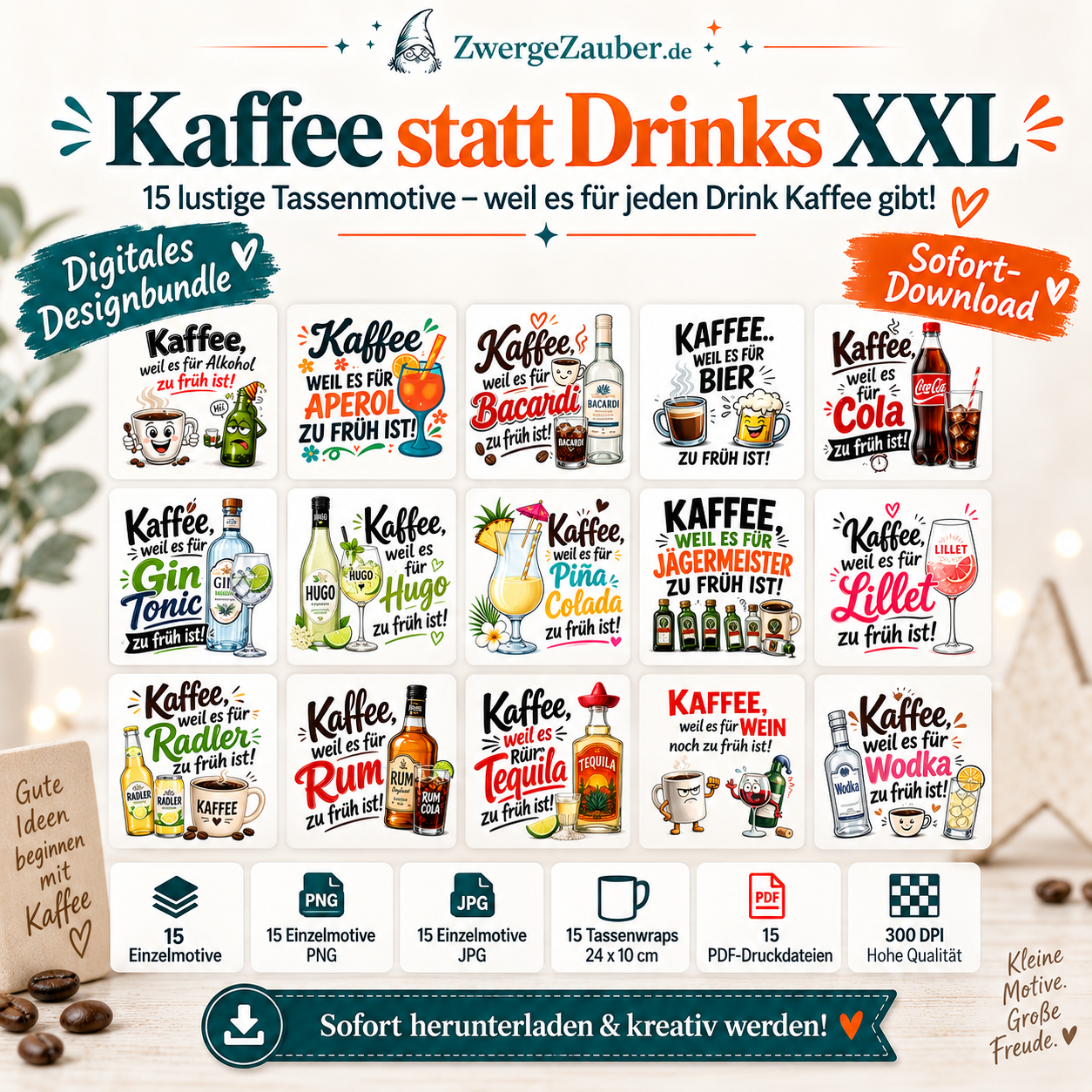 ZwergeZauber Tassendesign 15 lustige Tassendesigns als Digital Download – Verkaufsbild 2