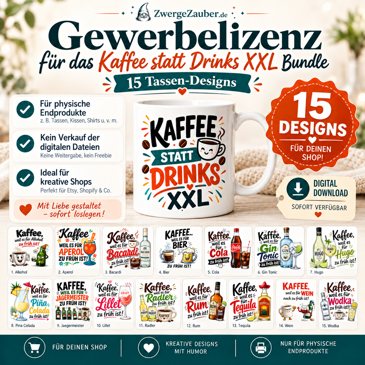ZwergeZauber Tassendesign 15 lustige Tassendesigns als Digital Download – Verkaufsbild 4