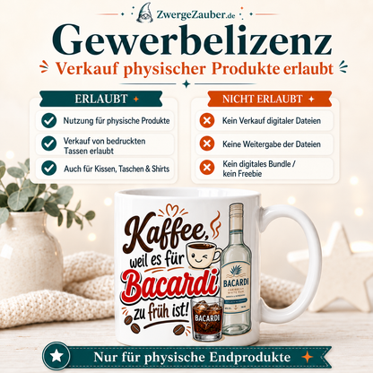 ZwergeZauber Tassendesign Kaffee weil es fuer Bacardi zu frueh ist – Verkaufsbild 4