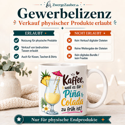 ZwergeZauber Tassendesign Kaffee weil es für Piña Colada zu früh ist – Verkaufsbild 4