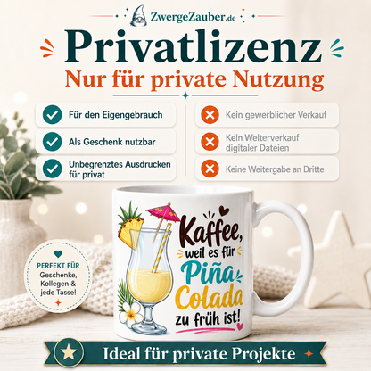 ZwergeZauber Tassendesign Kaffee weil es für Piña Colada zu früh ist – Verkaufsbild 3