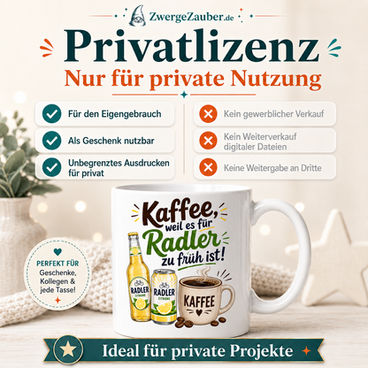 ZwergeZauber Tassendesign Kaffee, weil es für Radler zu früh ist! – Verkaufsbild 3