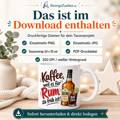 ZwergeZauber Tassendesign Kaffee, weil es für Rum zu früh ist! – Verkaufsbild 2