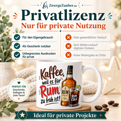 ZwergeZauber Tassendesign Kaffee, weil es für Rum zu früh ist! – Verkaufsbild 3