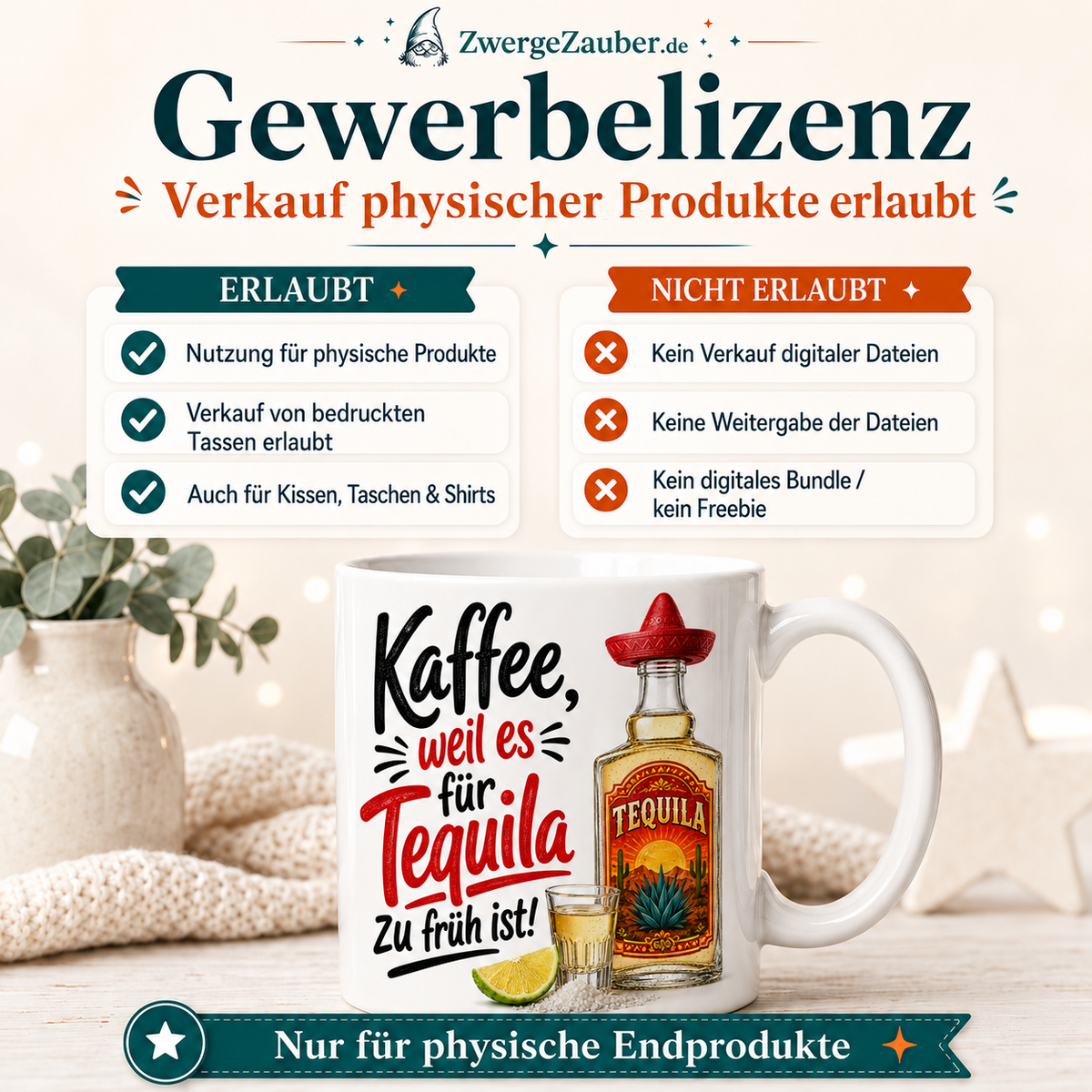 ZwergeZauber Tassendesign Kaffee, weil es für Tequila zu früh ist – Verkaufsbild 4