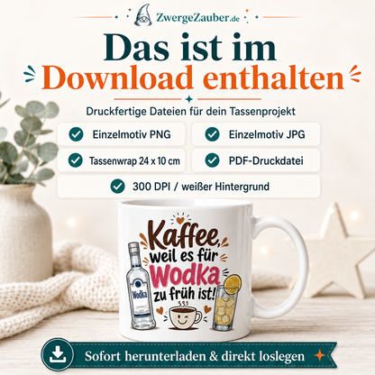 ZwergeZauber Tassendesign Kaffee, weil es für Wodka zu früh ist! – Verkaufsbild 2