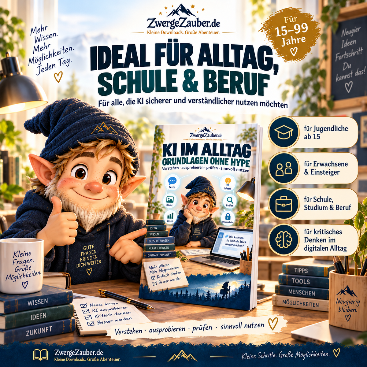 KI im Alltag für Jugendliche ab 15, Erwachsene, Einsteiger sowie Schule, Studium und Beruf