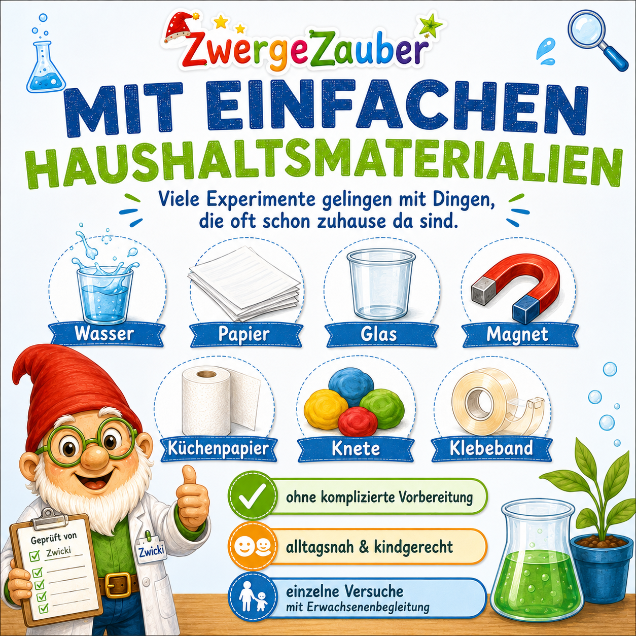 Kinderexperimente mit einfachen Haushaltsmaterialien – spielerisch ausprobieren, beobachten und entdecken