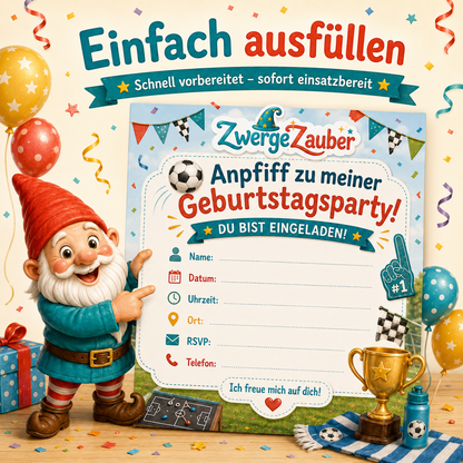 Ausfüllbare Kindergeburtstag Einladung zum Ausdrucken mit Feldern für Name Datum Uhrzeit Ort und Rückmeldung
