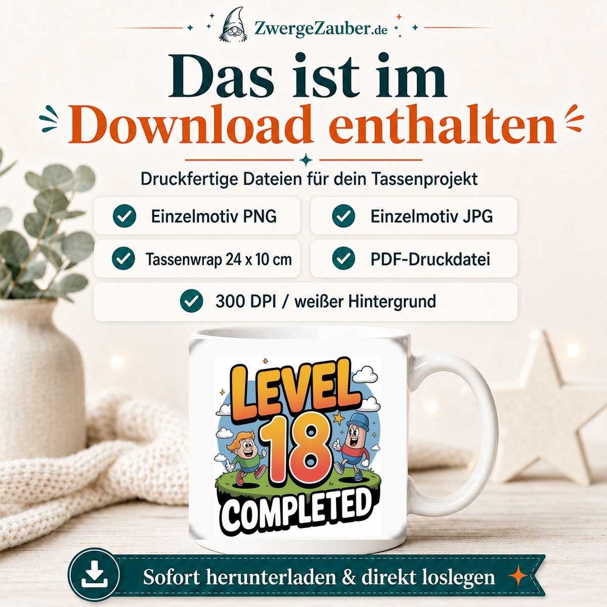 ZwergeZauber Tassendesign Level 18 Completed  – Verkaufsbild 2