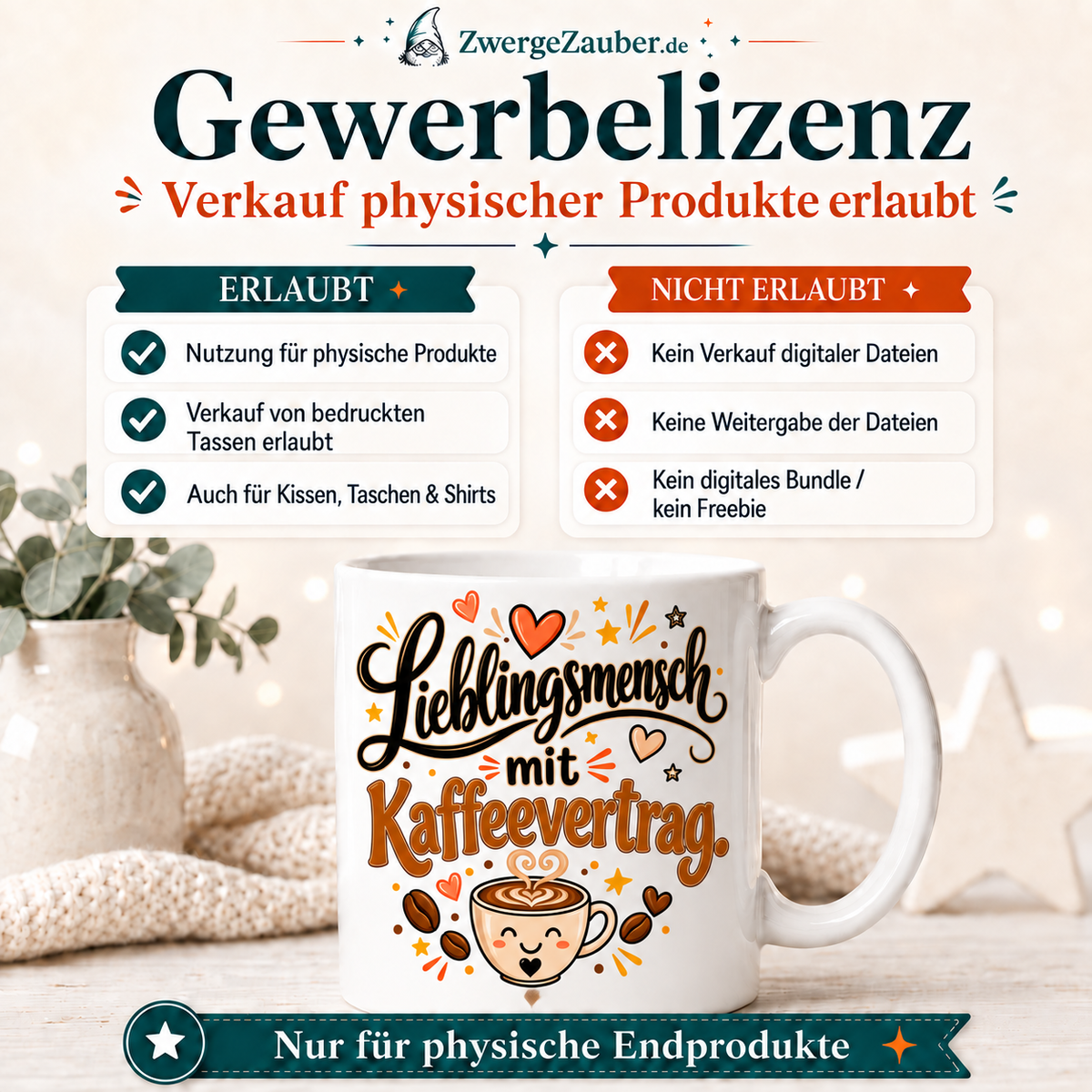 ZwergeZauber Tassendesign Lieblingsmensch mit Kaffeevertrag – Verkaufsbild 4