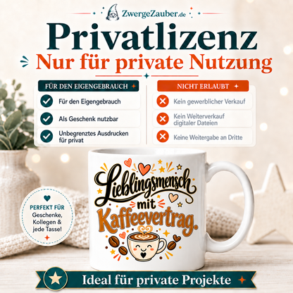 ZwergeZauber Tassendesign Lieblingsmensch mit Kaffeevertrag – Verkaufsbild 3