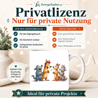 ZwergeZauber Tassendesign Lustige magische Tierfreunde – Verkaufsbild 3