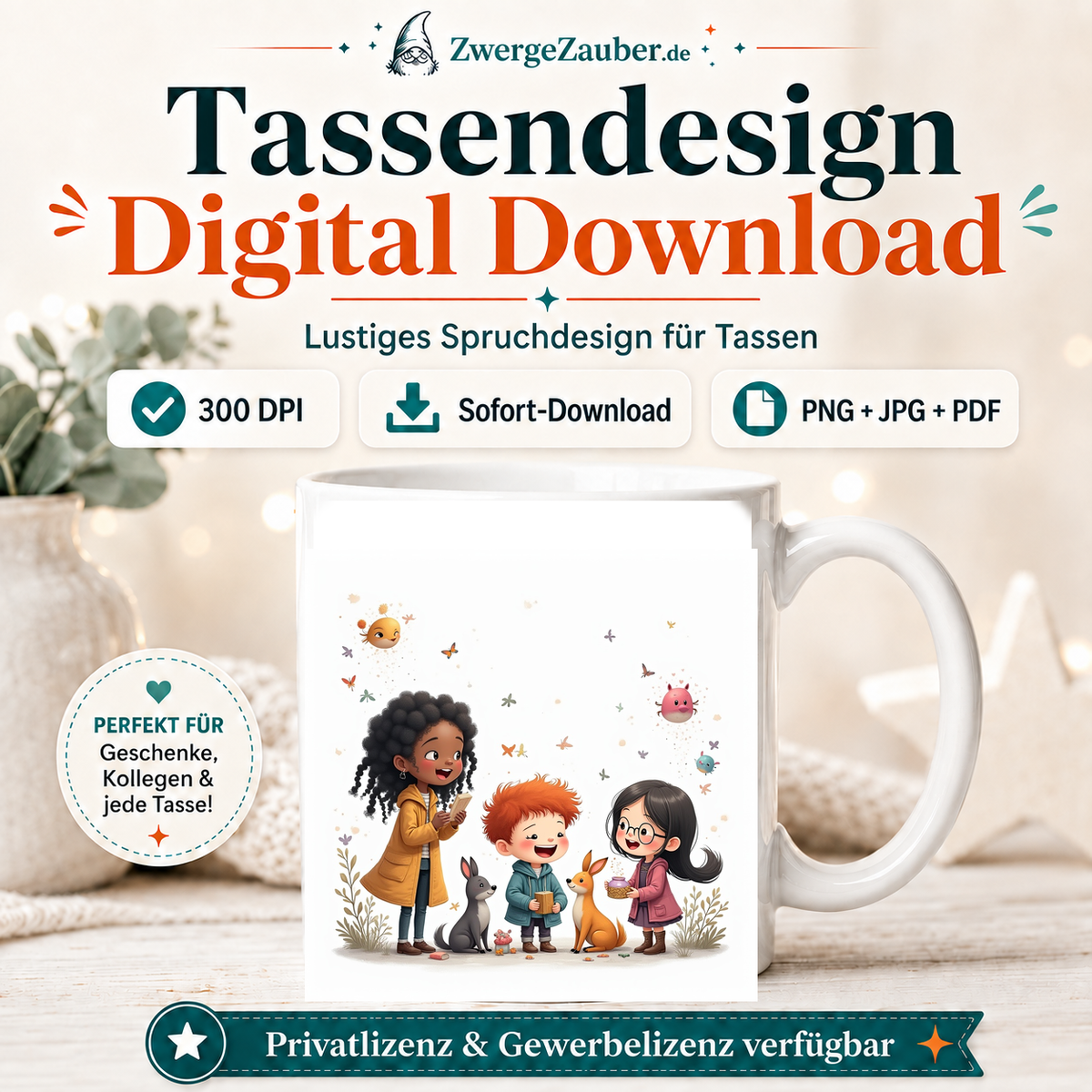 ZwergeZauber Tassendesign Magische Tierfreunde – Verkaufsbild 1