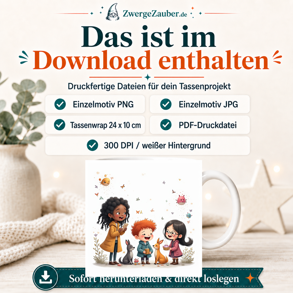 ZwergeZauber Tassendesign Magische Tierfreunde – Verkaufsbild 2