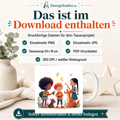 ZwergeZauber Tassendesign Magische Tierfreunde mit Fuchs – Verkaufsbild 2