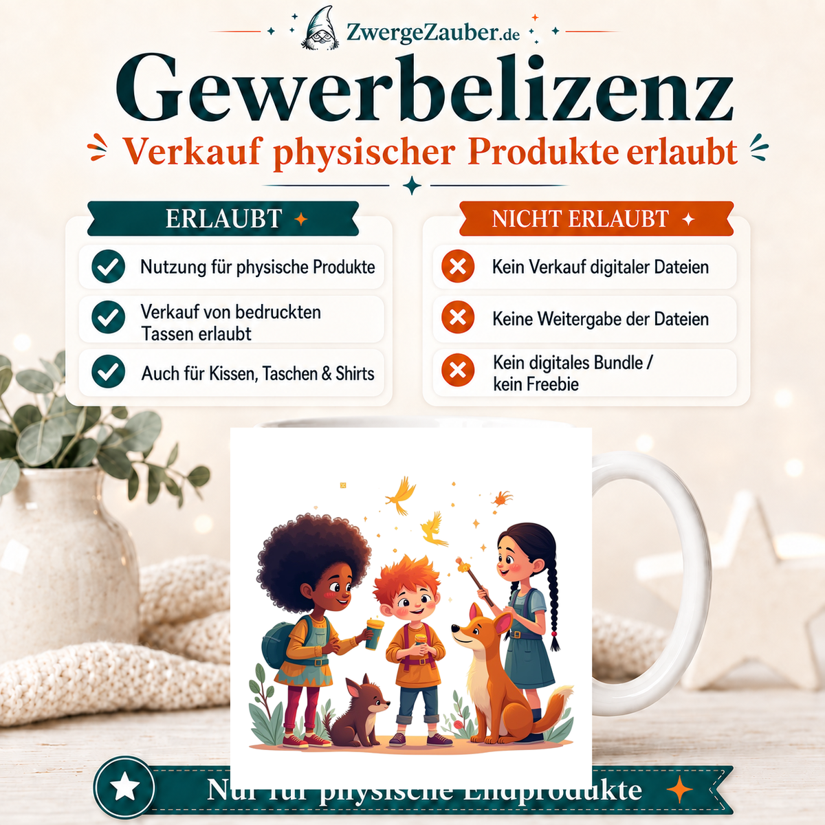 ZwergeZauber Tassendesign Magische Tierfreunde mit Fuchs – Verkaufsbild 4