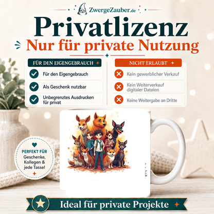 ZwergeZauber Tassendesign Magische Tierfreunde Grosses Rudel – Verkaufsbild 3