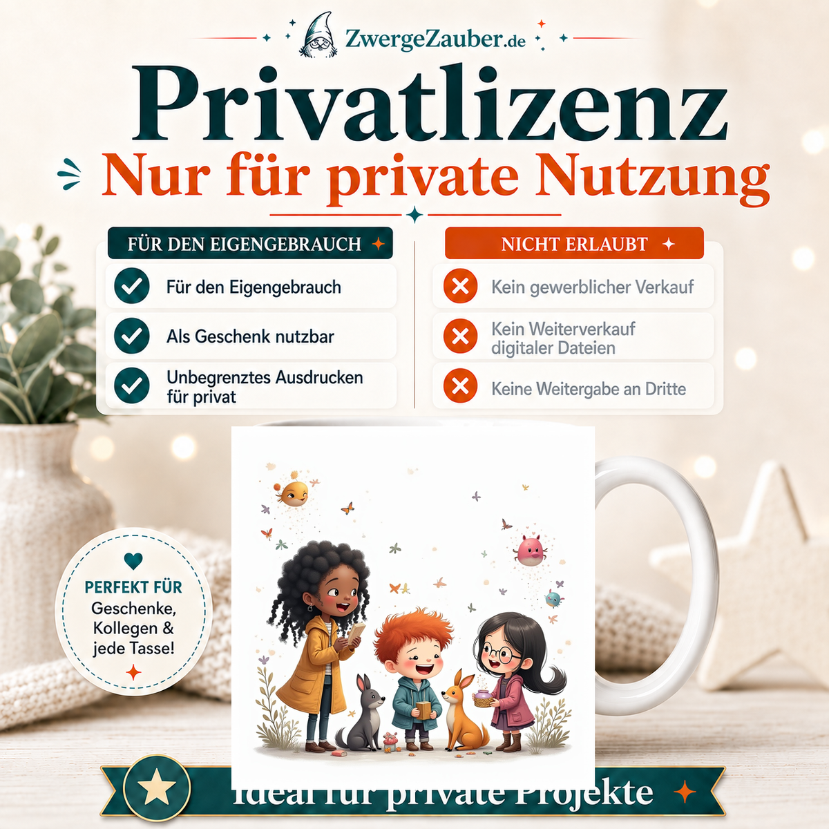 ZwergeZauber Tassendesign Magische Tierfreunde – Verkaufsbild 3