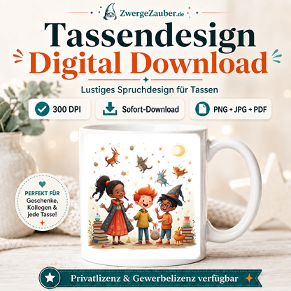 ZwergeZauber Tassendesign Magische Tierfreunde und Zauberkinder – Verkaufsbild 1