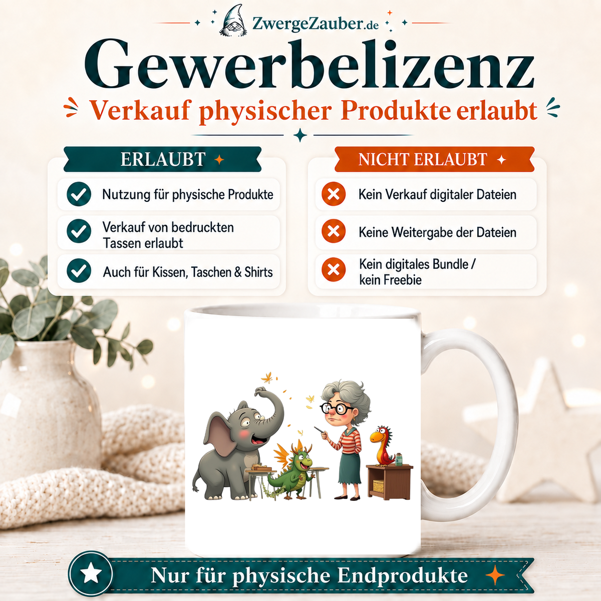 ZwergeZauber Tassendesign Magische Tierklasse mit Lehrerin – Verkaufsbild 4