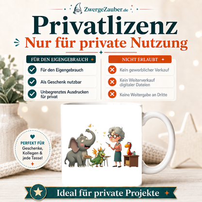 ZwergeZauber Tassendesign Magische Tierklasse mit Lehrerin – Verkaufsbild 3