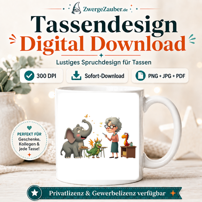 ZwergeZauber Tassendesign Magische Tierklasse mit Lehrerin – Verkaufsbild 1