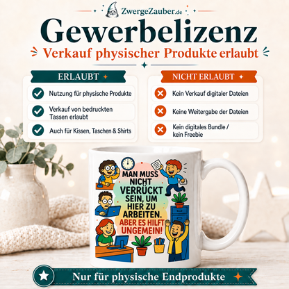 ZwergeZauber Tassendesign Man muss nicht verrückt sein  – Verkaufsbild 4