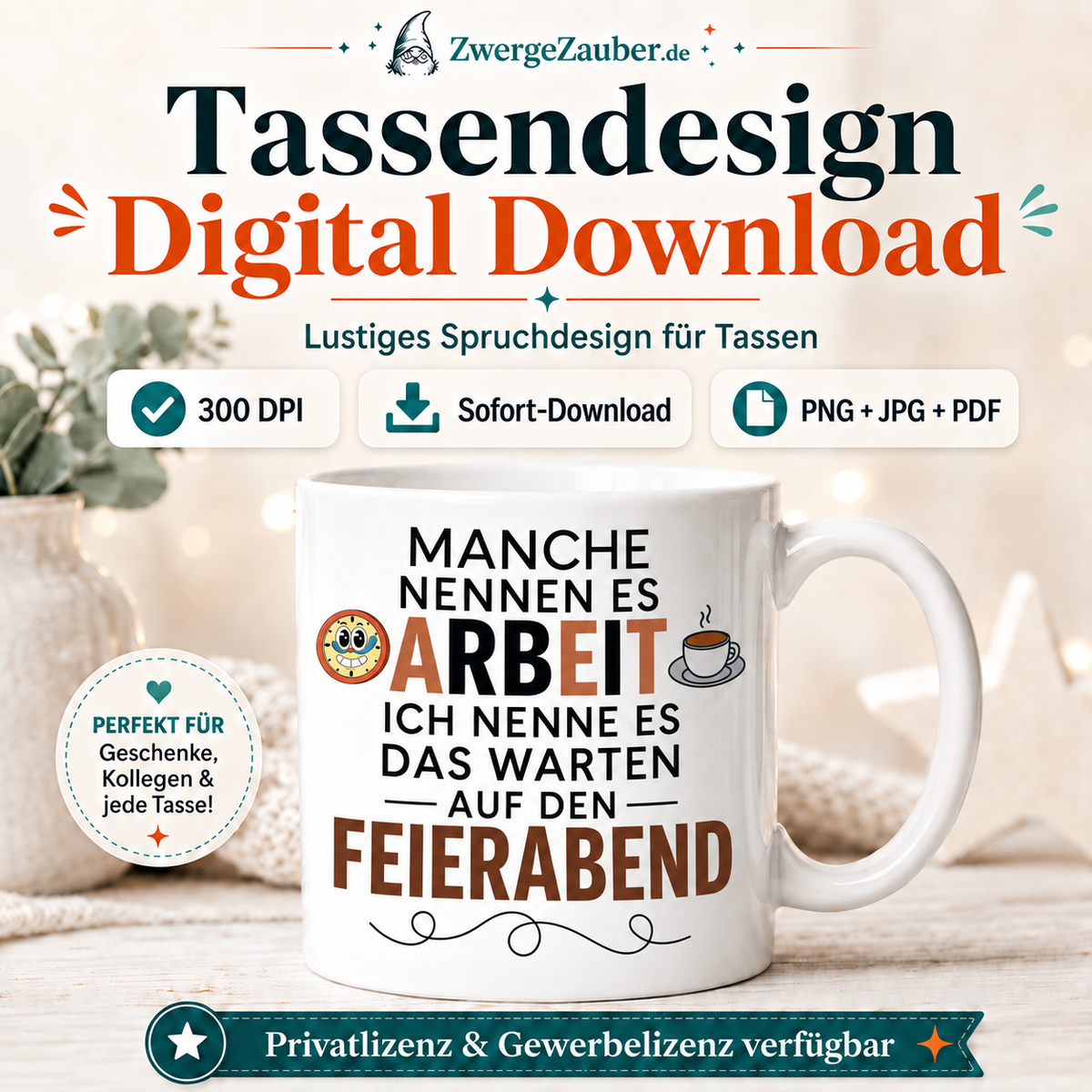 ZwergeZauber Tassendesign Manche nennen es Arbeit  – Verkaufsbild 1