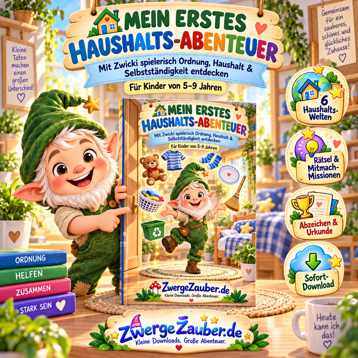 Mein erstes Haushalts-Abenteuer für Kinder von 5–9 Jahren – spielerisch Ordnung, Haushalt und Selbstständigkeit mit Zwicki entdecken