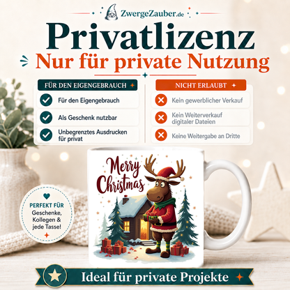 ZwergeZauber Tassendesign Merry Christmas Elch mit Geschenken – Verkaufsbild 3