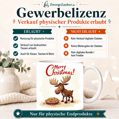 ZwergeZauber Tassendesign Merry Christmas Elch mit Plätzchen – Verkaufsbild 4