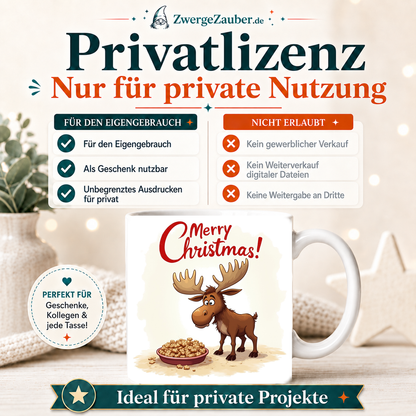 ZwergeZauber Tassendesign Merry Christmas Elch mit Plätzchen – Verkaufsbild 3