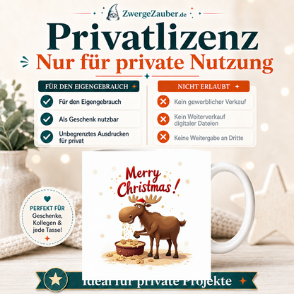 ZwergeZauber Tassendesign Merry Christmas Elch beim Plätzchenbacken – Verkaufsbild 3